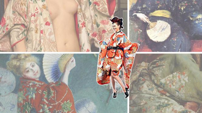 Kiko Mizuhara in kimono. Beeld: Volkskrant.