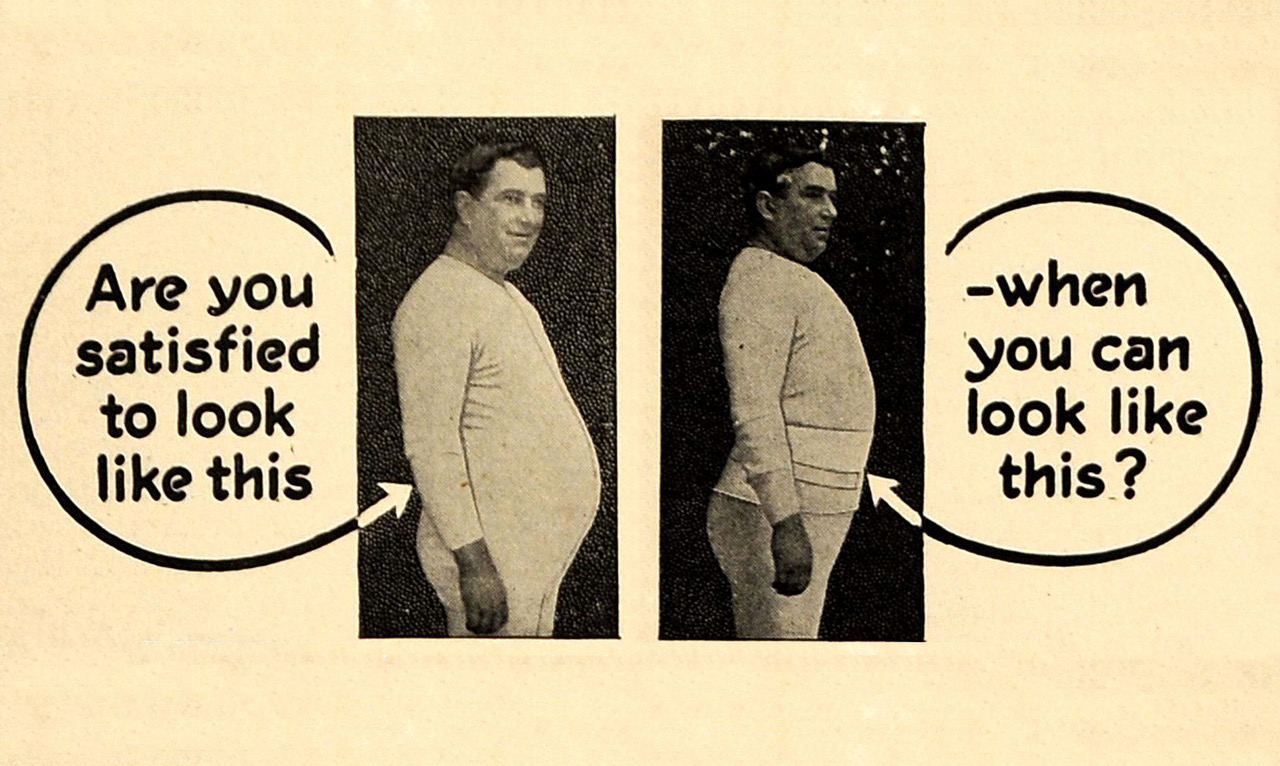 Compilatie van een advertentie van The Weil Health Belt Company voor de ‘Wonder Health Belt’. Gepubliceerd in 1916. Bron: Periodpaper.com.