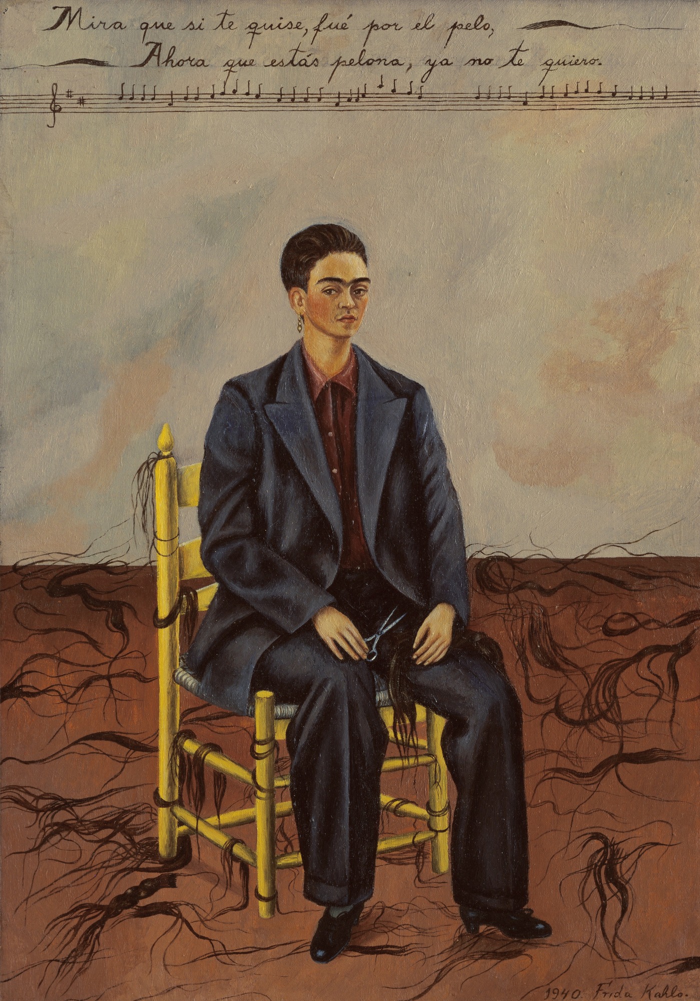 Frida Kahlo, Self-Portrait with Cropped Hair, 1940, collectie MoMA, New York