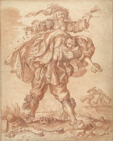 A.P. v.d. Venne, 'Het zijn sterke benen die de weelde kunnen dragen', 1600-1635, RP-T-00-758