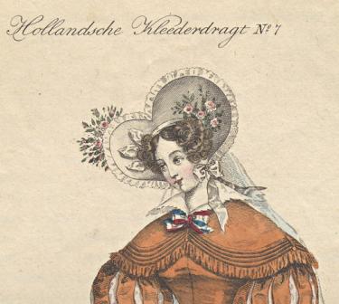 Euphrosyne: tijdschrift voor de Hollandsche kleeding, 1832, nr. 6, plaat no. 7, collectie Koninklijke Bibliotheek.