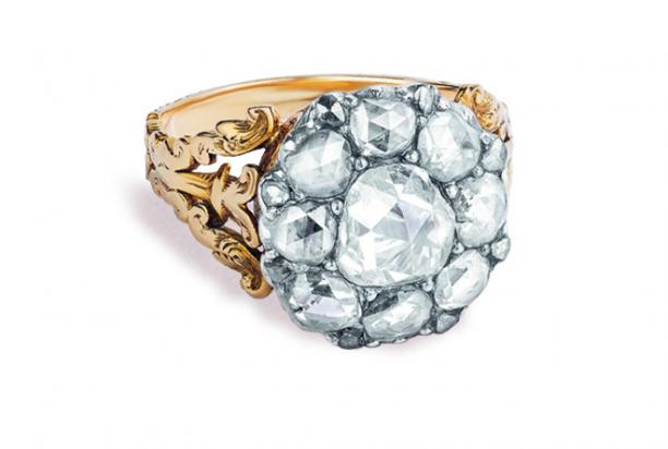 Georgiaanse roosgeslepen diamanten ring, circa 1820. Met dank aan Keyamour. Foto: Rockstone Studios, Brian Moghadam